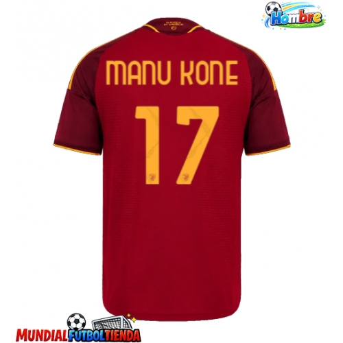 Camiseta AS Roma Manu Kone #17 Primera Equipación Replica 2026-27 mangas cortas